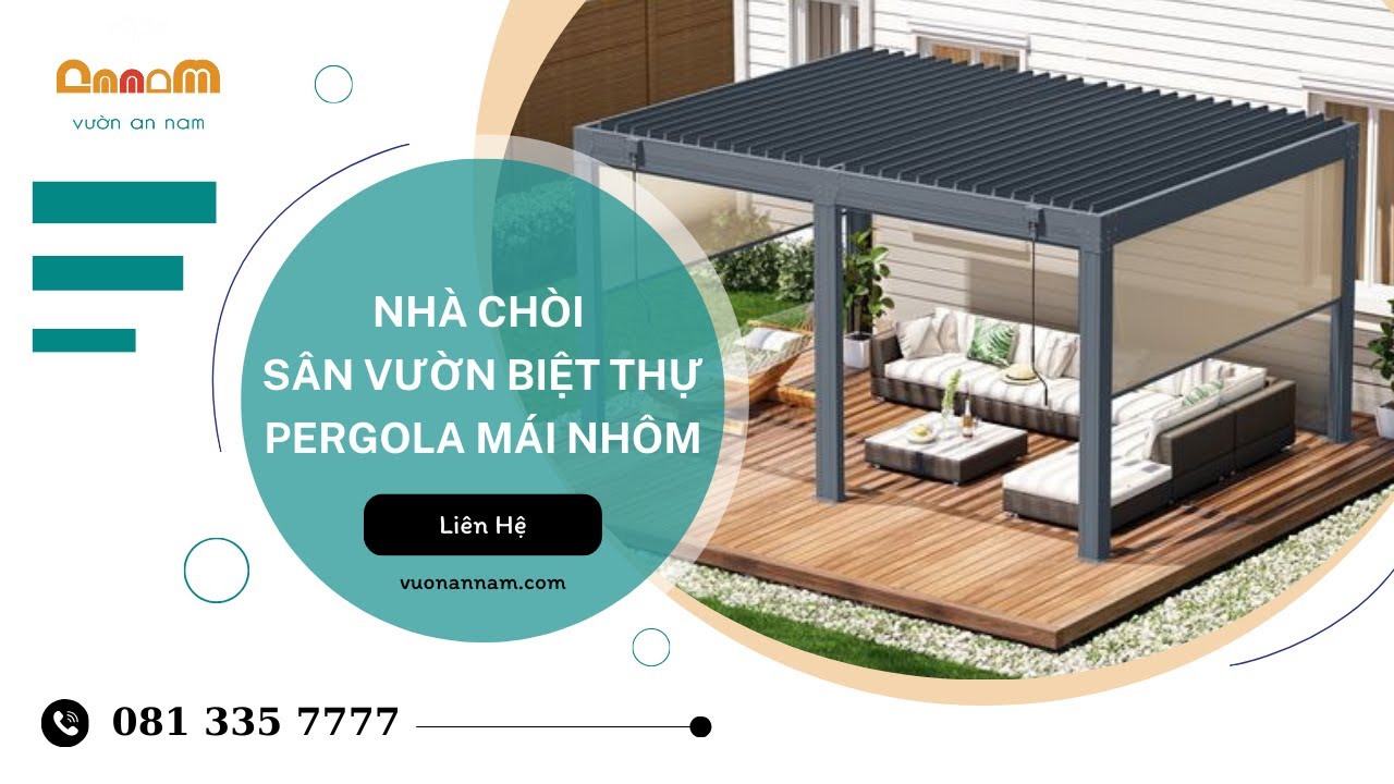 Nhà Chòi Sân Vườn Biệt Thự Hiện Đại Mái Nhôm Xếp Lớp Tự Động- Vườn An Nam
