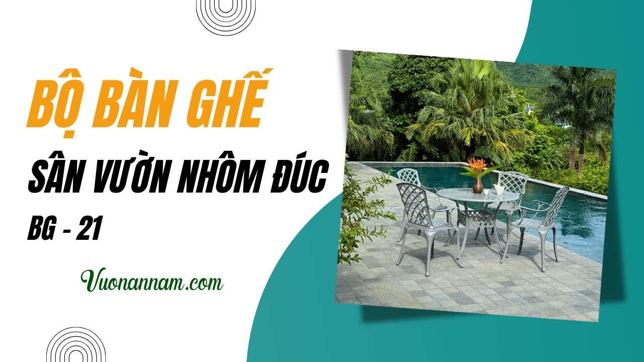 Bộ Bàn Ghế Nhôm Đúc BG - 21 Màu Xám Dành Riêng Cho Không Gian Sân Vườn - Vườn An Nam