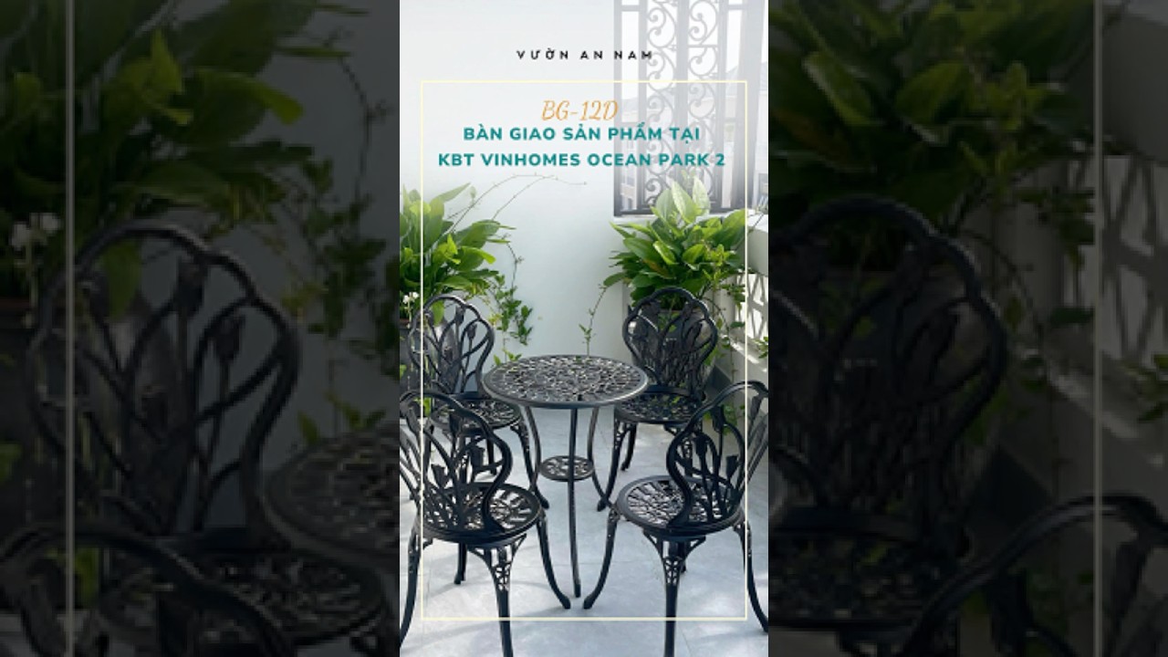 Góc ban công ngay tại Vinhomes Ocean Park 2 Thêm Ấn Tượng Với Bộ Bàn Ghế BG-12D | Vườn An Nam