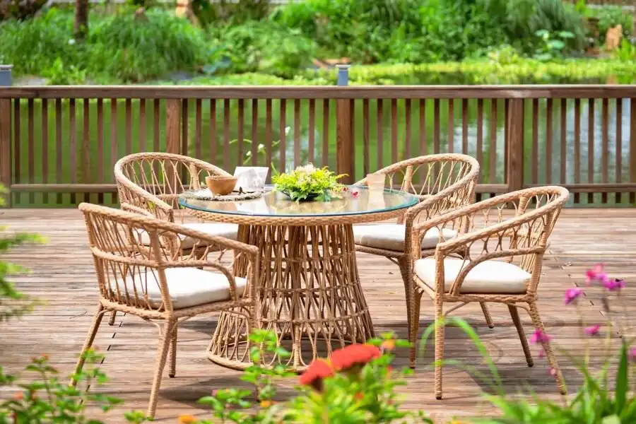 Bàn ghế sân vườn nhựa giả mây