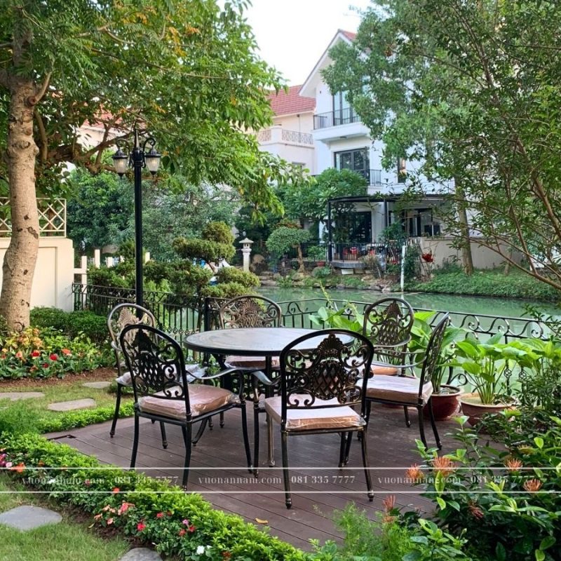 bộ bàn ghế sân vườn nhôm đúc BG-06TM