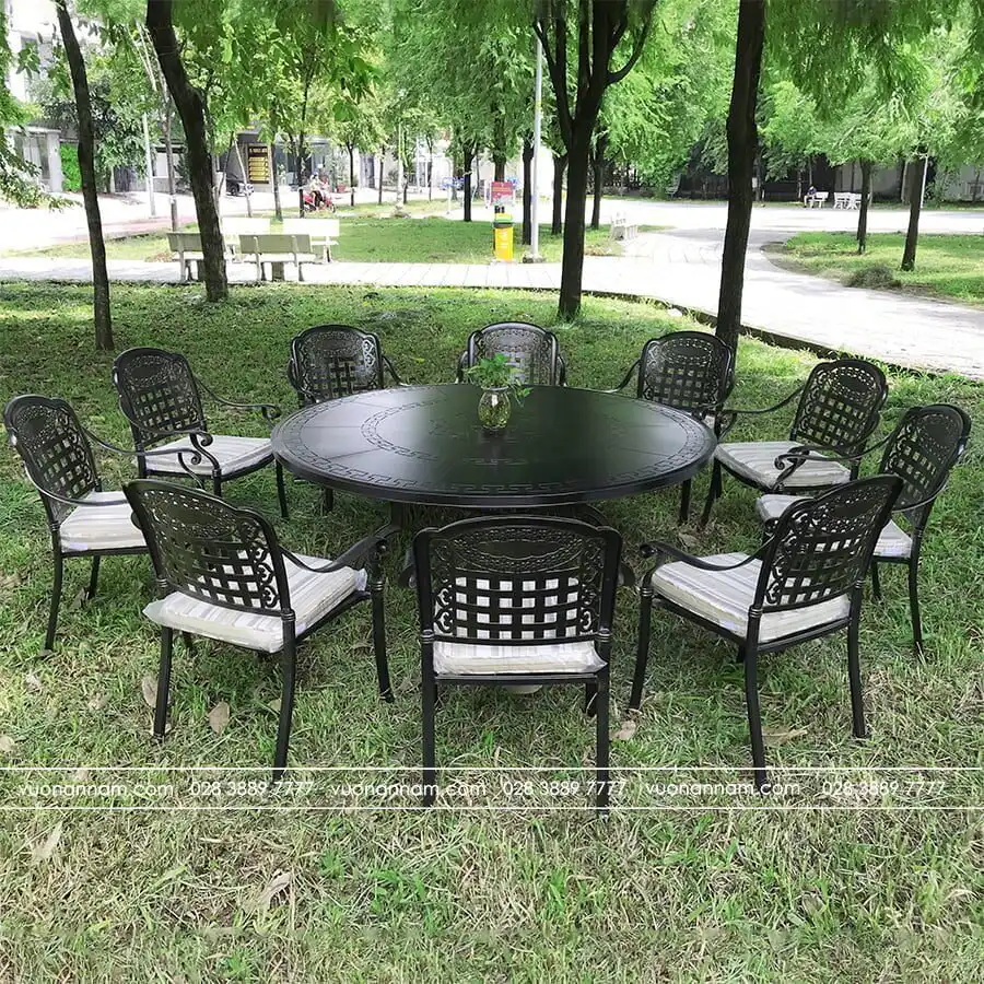 Bo Ban Tiec Tron Nhom Duc Cho San Vuon Bg D1.7m