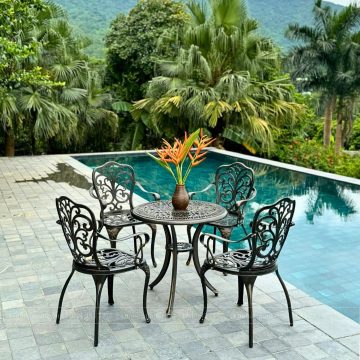 Bộ bàn ghế sân vườn nhôm đúc BG-011