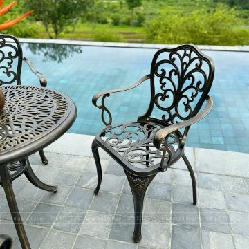 Bộ bàn ghế sân vườn nhôm đúc BG-011