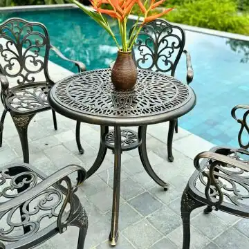 Bộ bàn ghế sân vườn nhôm đúc BG-011