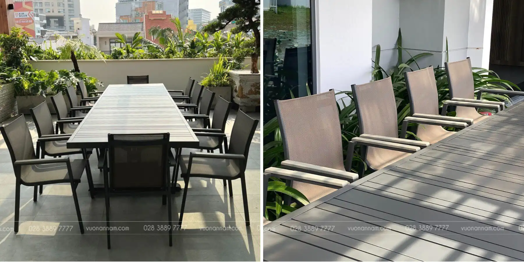 Bộ bàn ghế sân vườn textilene BKD-LL