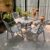 Bộ bàn ghế nhôm đúc BG-21VG màu xám bàn vuông 80cm