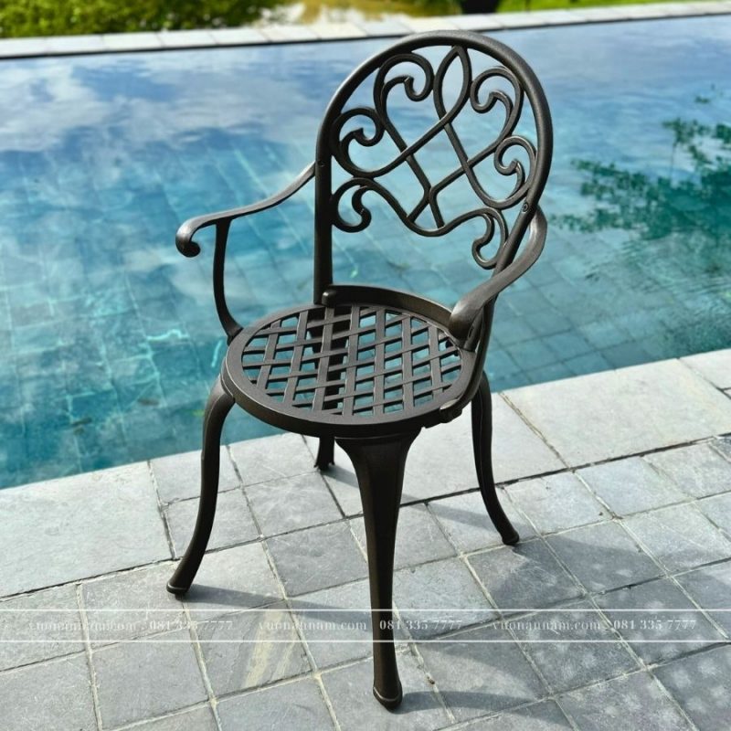 Bộ bàn ghế ban công BG-17C màu cát bàn D70cm