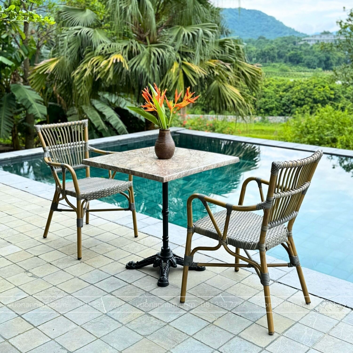 Bộ bàn ghế ban công giả mây BC-07 - Ảnh 2