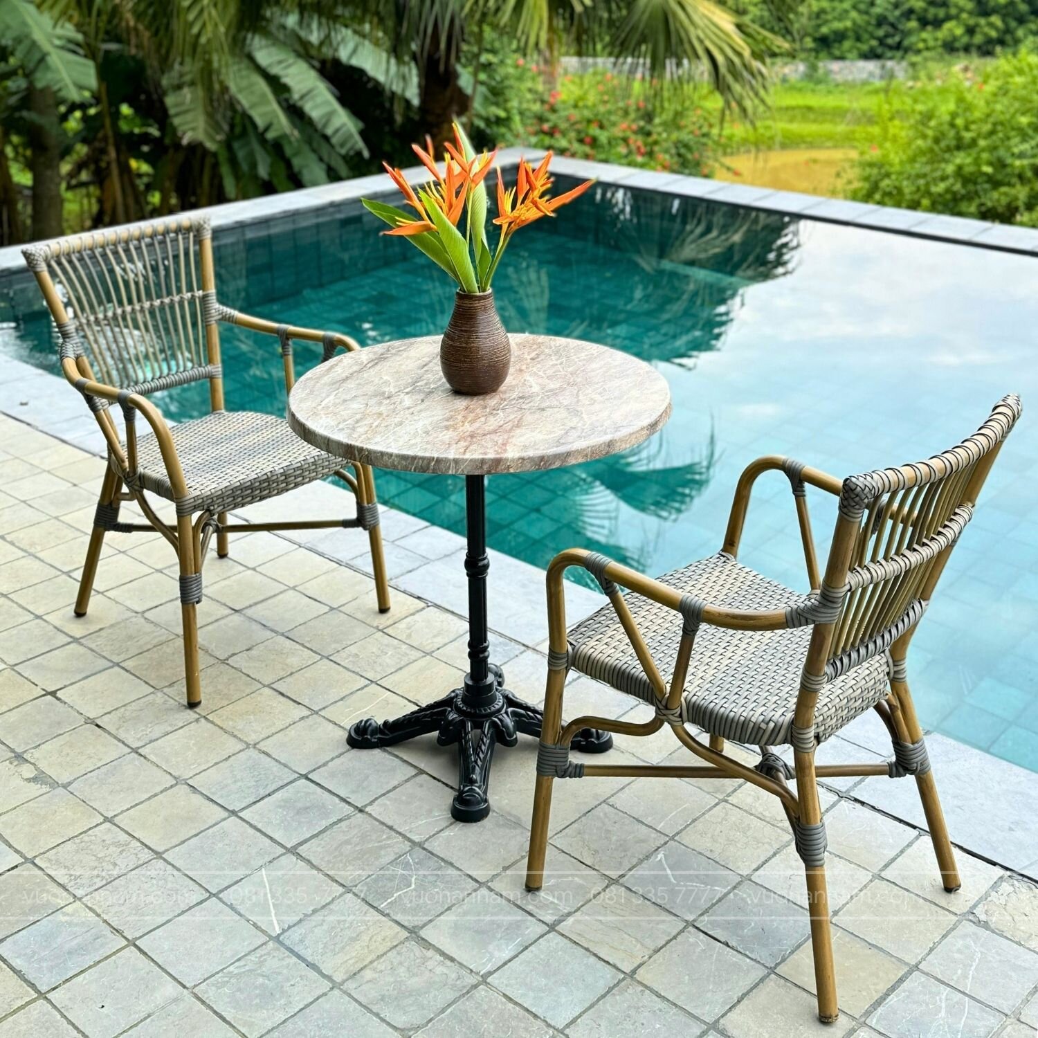 Bộ bàn ghế ban công giả mây BC-07 - Ảnh 3