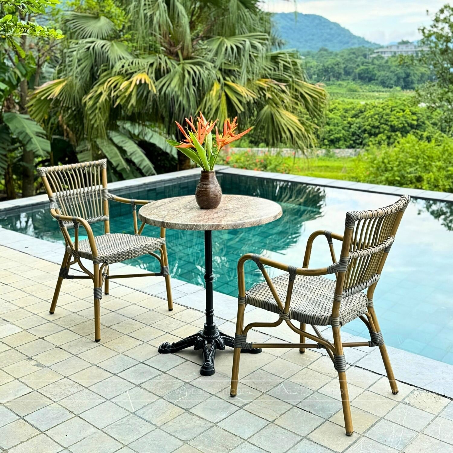 Bộ bàn ghế ban công giả mây BC-07