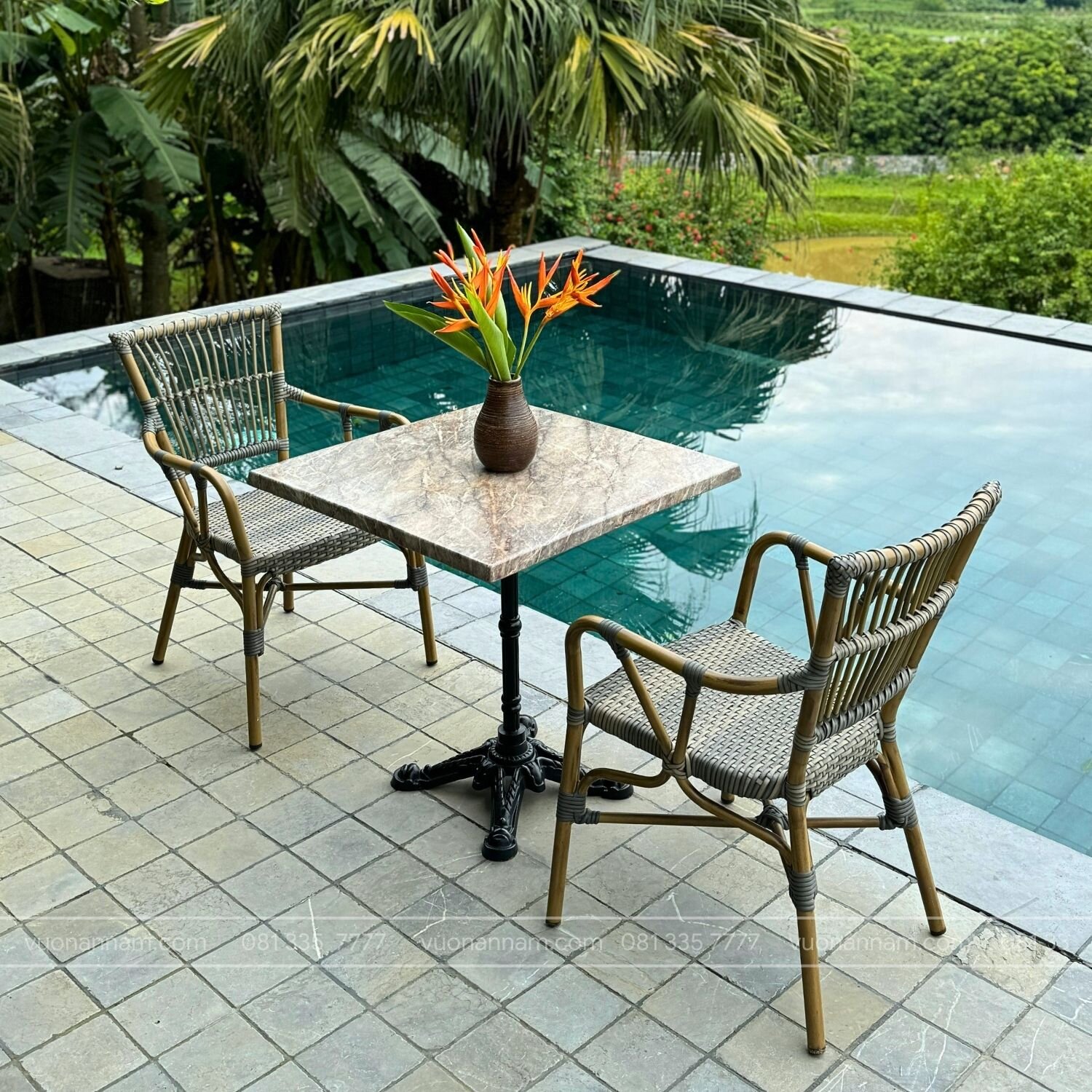 Bộ bàn ghế ban công giả mây BC-07 - Ảnh 4