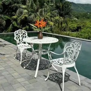 Bộ bàn ghế ban công BG10-D80T màu trắng