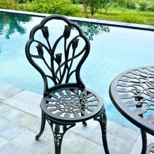 Alternative view of Bộ bàn ghế ban công BG-12N màu đen bàn D60cm