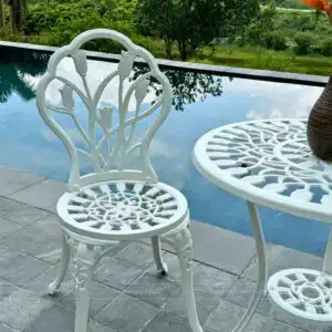 Alternative view of Bộ bàn ghế ban công BG-12T màu trắng bàn D60cm