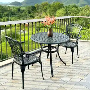 Không gian thêm khác biệt với bộ nhôm đúc 2 ghế màu xanh Cobalt