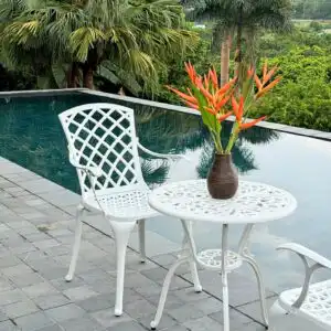 Alternative view of Bộ bàn ghế ban công BG21-D60T màu trắng bàn D60cm