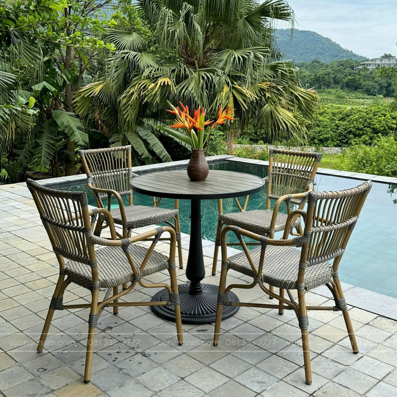 Bộ bàn ghế cafe ngoài trời BCF-GC07