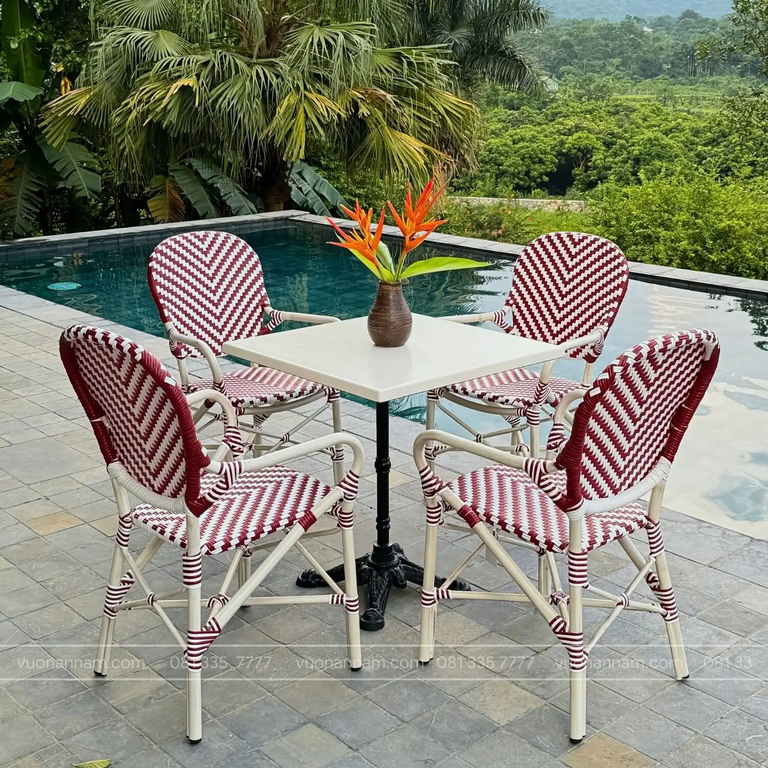 Bộ bàn ghế cafe ngoài trời BGM-05