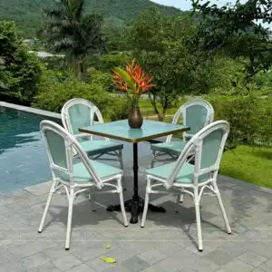 Alternative view of Bộ bàn ghế cafe ngoài trời BTL-GC09X bàn mặt nhôm cao cấp BC-D70X