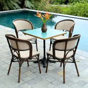 Alternative view of Bộ bàn ghế cafe ngoài trời BTL-GC14 bàn mặt nhôm cao cấp BC-D70X