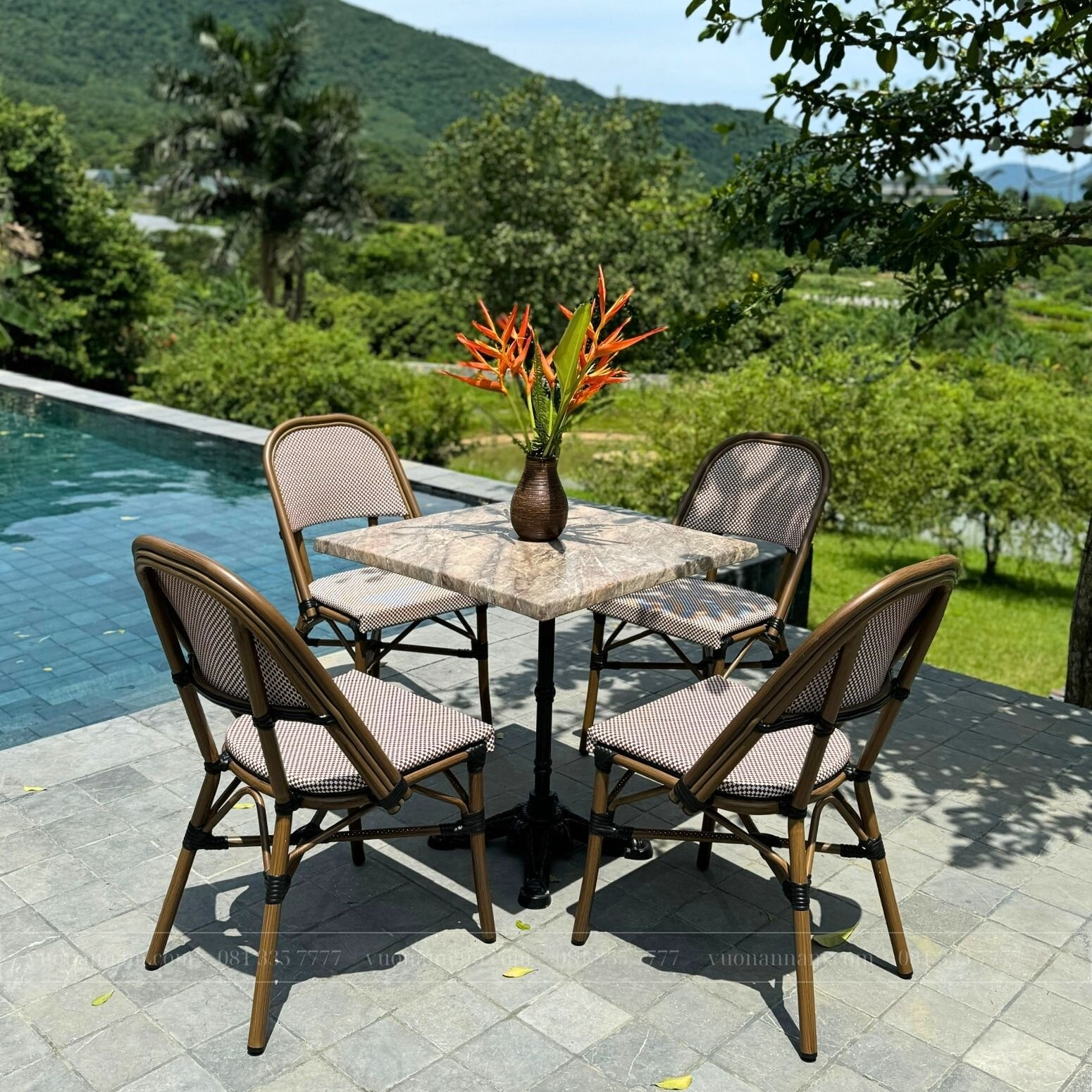 Bộ bàn ghế cafe ngoài trời BTL-GC15D