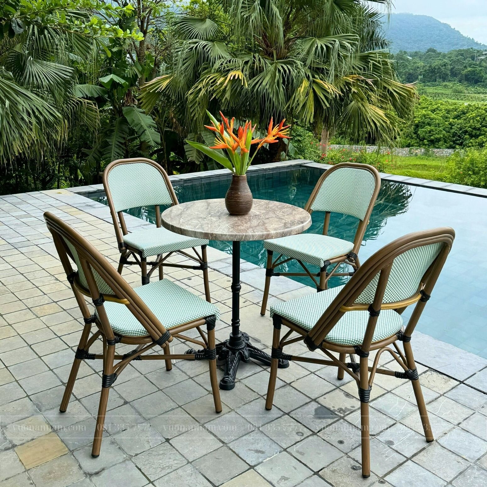 Bộ bàn ghế cafe ngoài trời BTL-GC15X