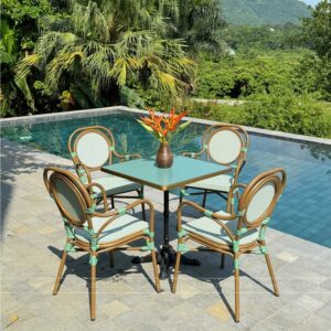 Alternative view of Bộ bàn ghế cafe ngoài trời BTL-GC17X bàn mặt nhôm cao cấp BC-D70X