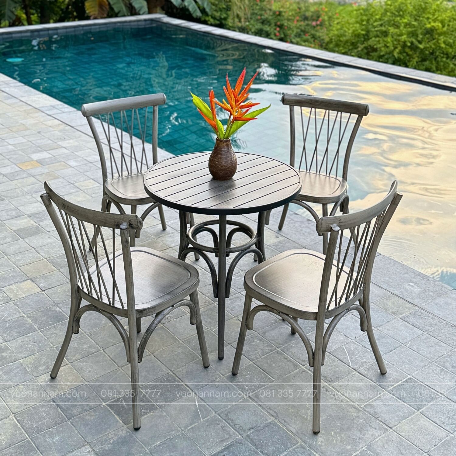 Bộ bàn ghế cafe ngoài trời Norwich CF-J01