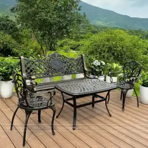 Bộ bàn ghế công viên nhôm đúc CV-06E