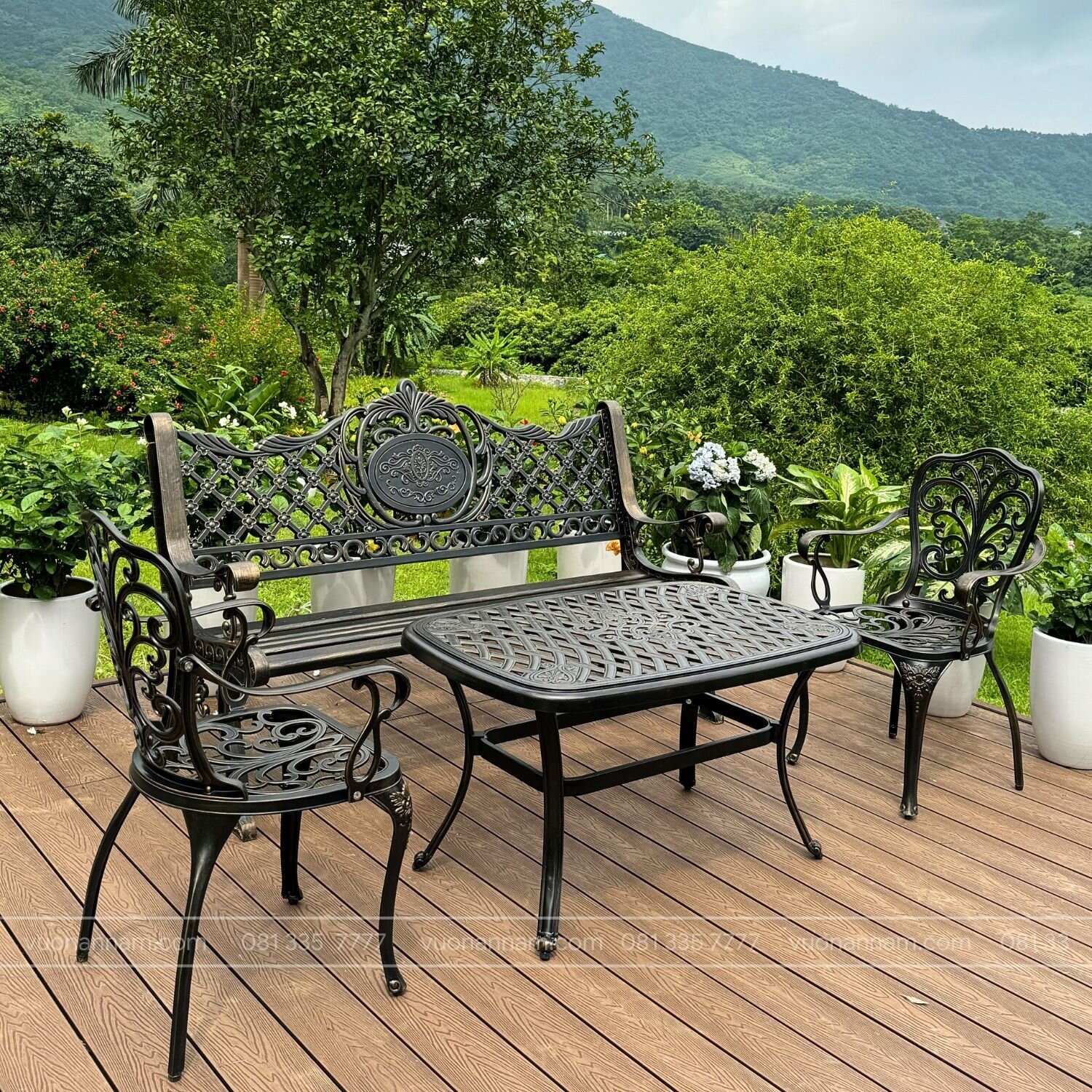 Bộ bàn ghế công viên nhôm đúc CV-06E