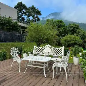 Alternative view of Bộ bàn ghế công viên nhôm đúc CV-06CN