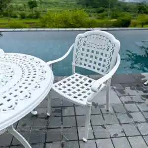 Alternative view of Bộ bàn ghế sân vườn BG04-2.0CNT màu trắng 8 ghế