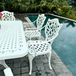 Alternative view of Bộ bàn ghế sân vườn màu trắng 6 ghế BG-22CNT