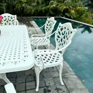 Alternative view of Bộ bàn ghế sân vườn màu trắng 6 ghế BG-22CNT