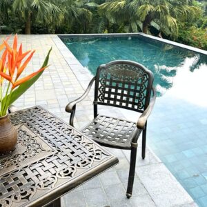 Alternative view of Bộ bàn ghế sân vườn BG04-V80N màu nâu bàn vuông 80cm