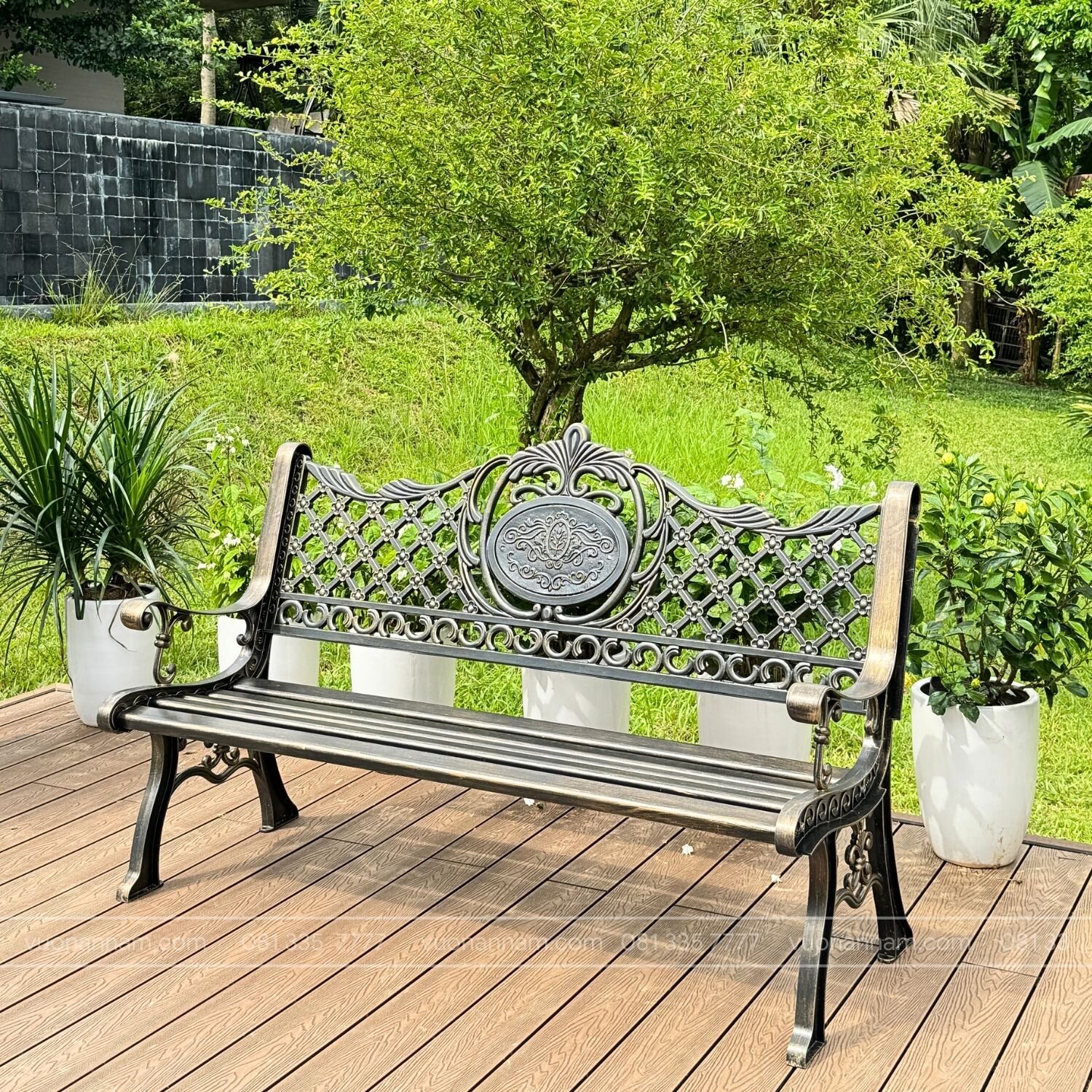 Ghế công viên nhôm đúc GCV-06N - Ảnh 4