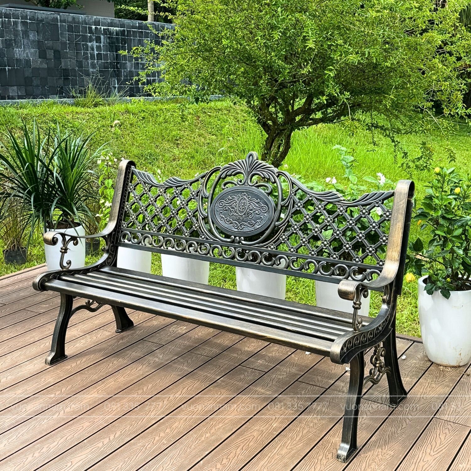 Ghế công viên nhôm đúc GCV-06N - Ảnh 2