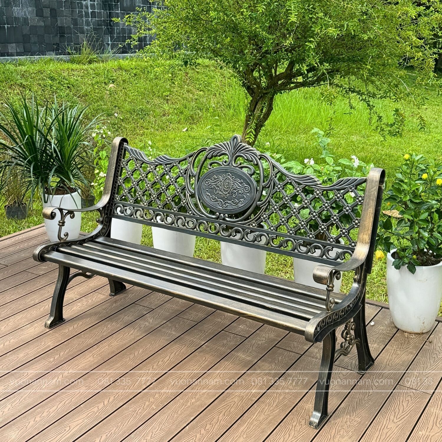 Ghế công viên nhôm đúc GCV-06N - Ảnh 3