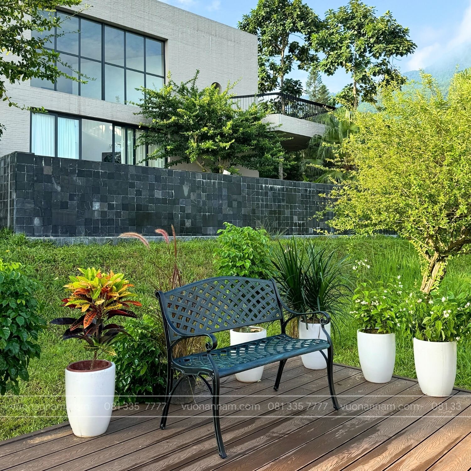 Ghế công viên nhôm đúc GCV-09X - Ảnh 2