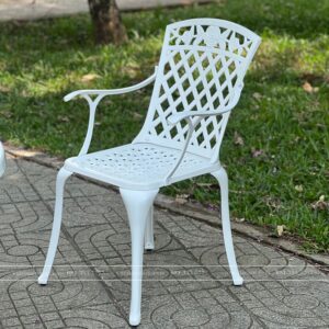 Alternative view of Bộ bàn ghế sân vườn màu trắng 8 ghế BG21-D150T