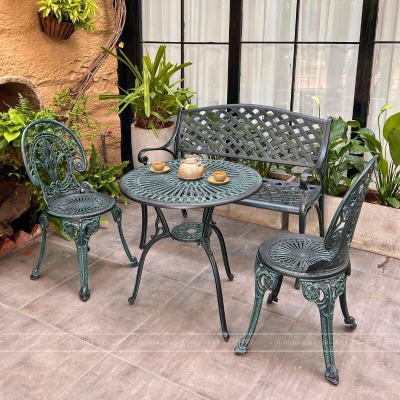 Bộ bàn ghế công viên nhôm đúc CV-09X