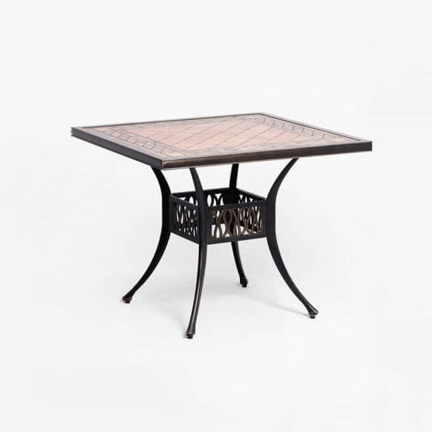 Bộ bàn ghế sân vườn BG-04VM màu nâu bàn vuông 94cm - Ảnh 3