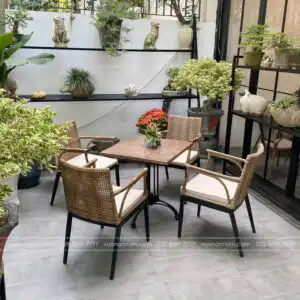 Alternative view of Bộ bàn ghế cafe ngoài trời BGM-01N