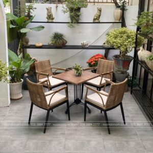 Bộ bàn ghế cafe ngoài trời BGM-01N