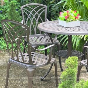 Alternative view of Bộ bàn ghế sân vườn BG18-D80C màu cát bàn D80cm