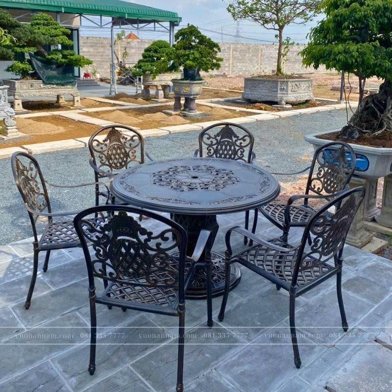 Bộ bàn ghế sân vườn màu nâu 6 ghế BG-06TN - Ảnh 4