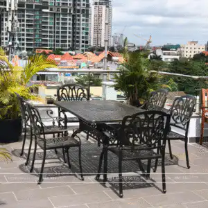 Alternative view of Bộ bàn ghế sân vườn màu nâu 6 ghế BG-03CNN