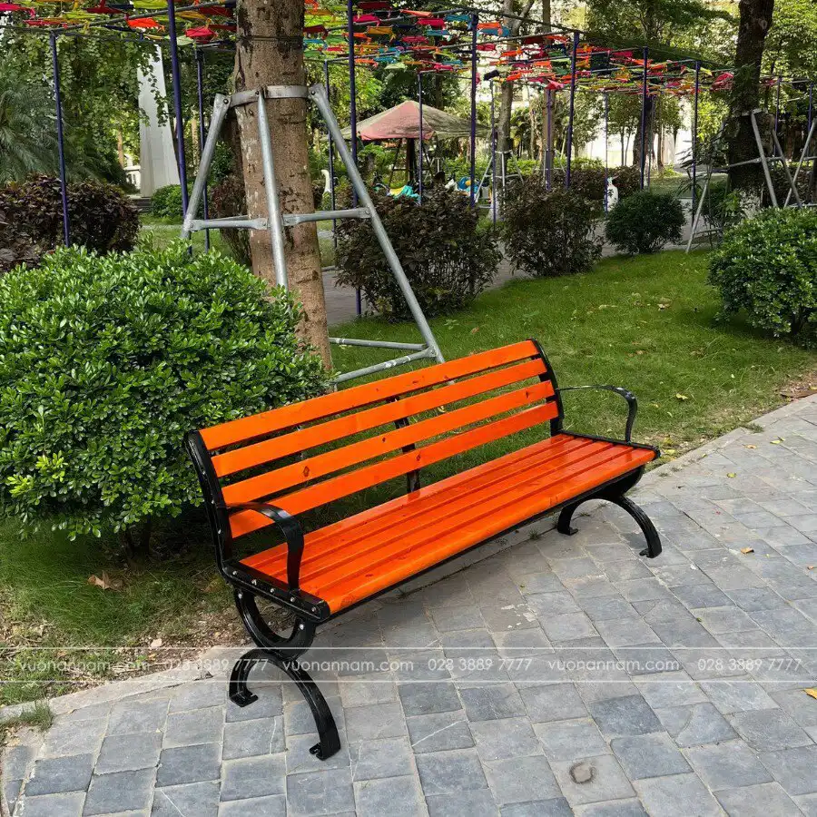 Ghế công viên nan gỗ thông Chile GCV-01 - Ảnh 2