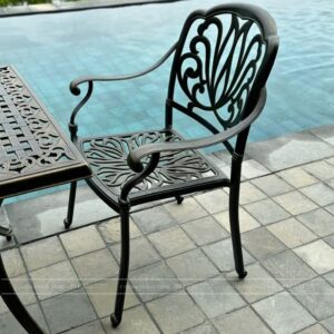 Alternative view of Bộ bàn ghế sân vườn BG-03N màu nâu bàn D100cm